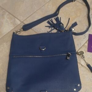 Joy Mangano Navy Blue Crossbody Bag with Tassel